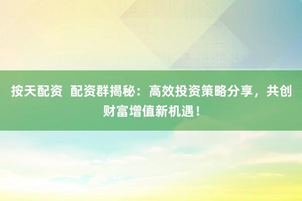 按天配資  配資群揭秘：高效投資策略分享，共創(chuàng)財(cái)富增值新機(jī)遇！