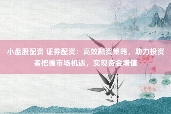 小盤股配資 證券配資：高效融資策略，助力投資者把握市場(chǎng)機(jī)遇，實(shí)現(xiàn)資金增值